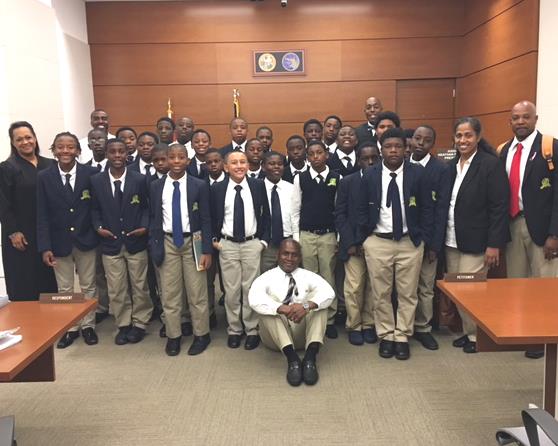 Piney Grove Boys Academy Visits Broward Courthouse