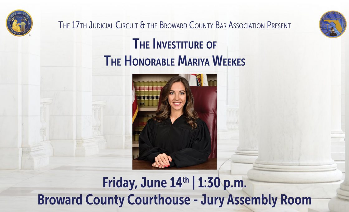 Upcoming Investiture of the Honorable Mariya Weekes