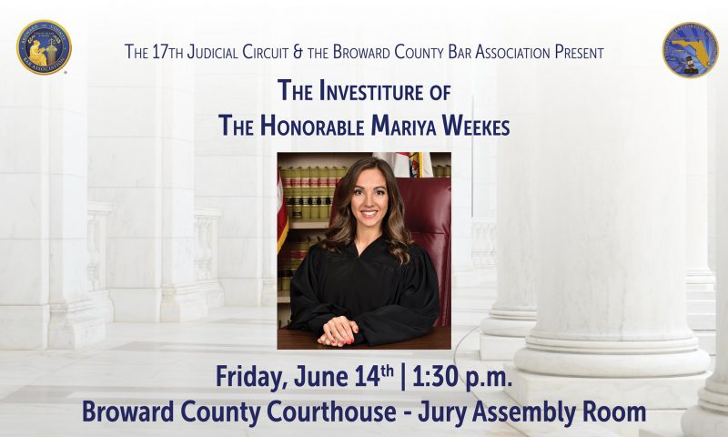 Upcoming Investiture of the Honorable Mariya Weekes