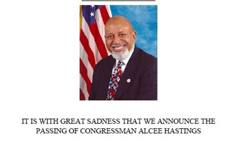 Passing of Congressman Alcee Hastings