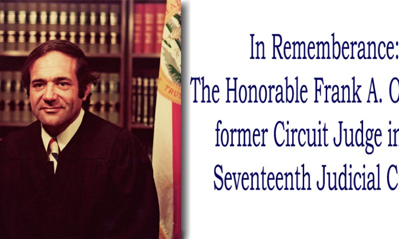 Celebration of Life, June 18, for Former Judge Frank Orlando