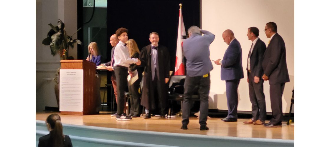 Judge Porth Swears in the Law Students of Nova Middle School