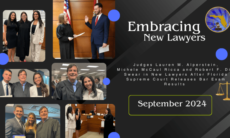 Three Judges Swear in New Lawyers This Month after Florida Bar Exam Results Are Released