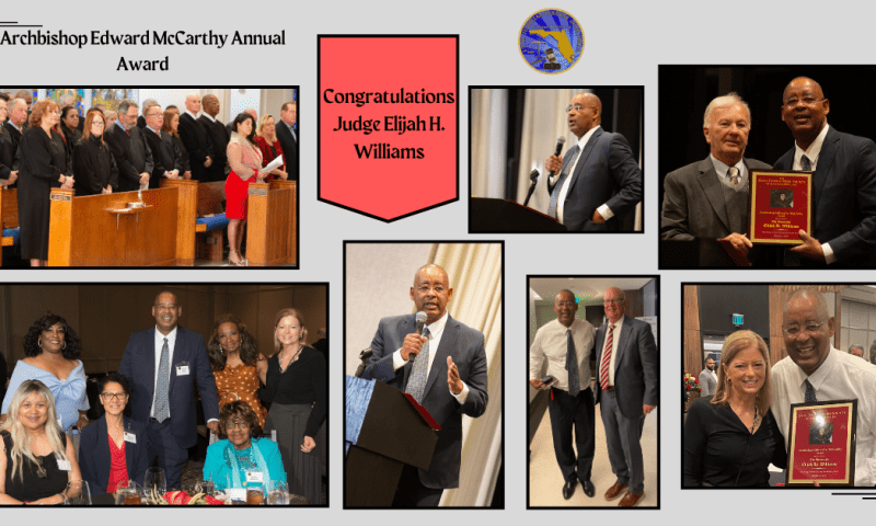 St. Thomas More Society Presents Judge Elijah H. Williams with Award for Moral Principles