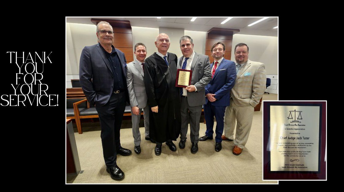 South Broward Bar Association Honors Chief Judge Tuter with Plaque Presentation