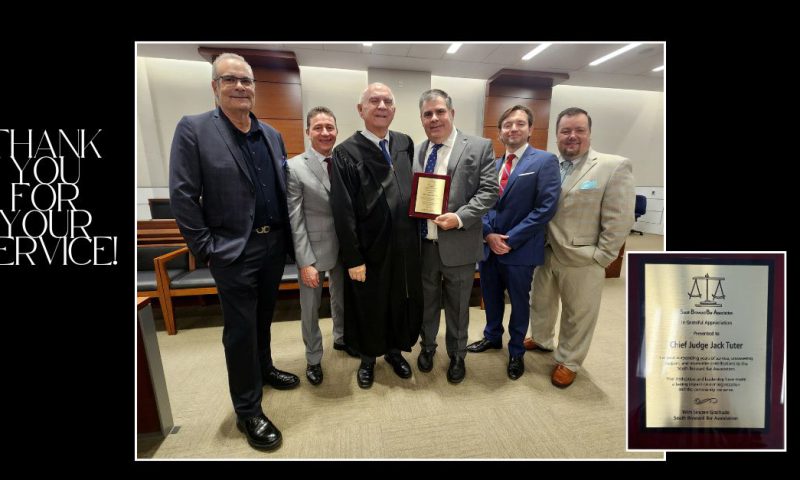 South Broward Bar Association Honors Chief Judge Tuter with Plaque Presentation