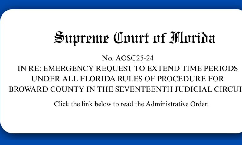 Supreme Court of Florida Issues Administrative Order Addressing Emergency Procedures