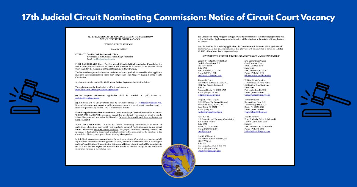Notice of Circuit Court Vacancy