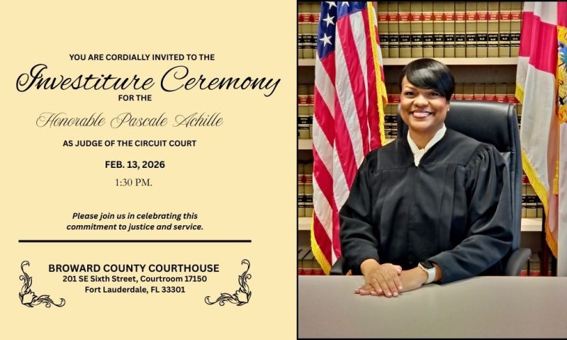 17th Judicial Circuit Court to Hold Investiture of Judge Pascale Achille