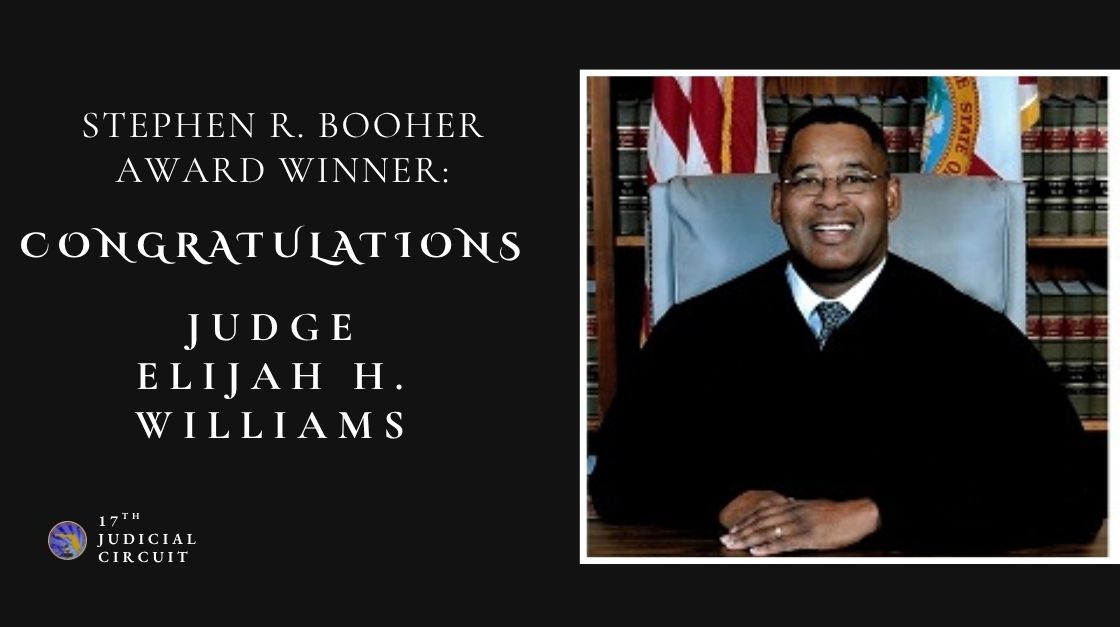 Judge Elijah H. Williams Named Recipient of Stephen R. Booher Award