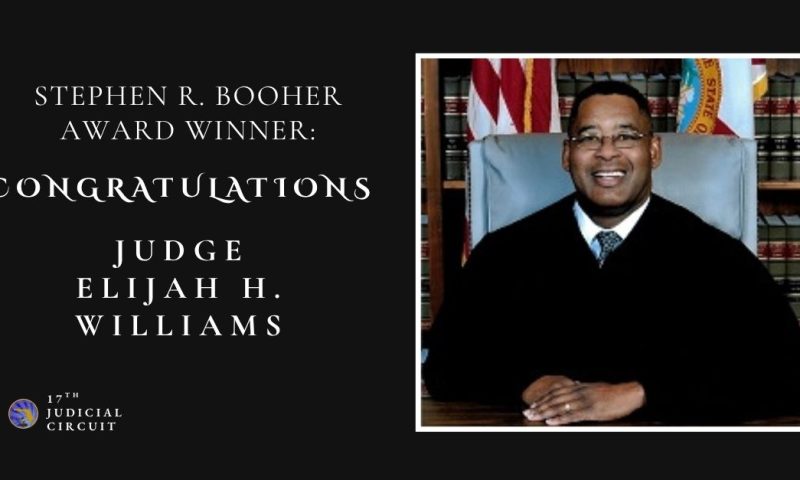 Judge Elijah H. Williams Named Recipient of Stephen R. Booher Award
