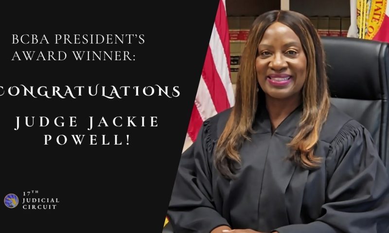 Judge Jackie Powell Earns Prestigious BCBA Award